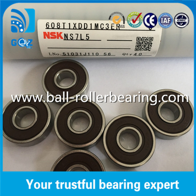 Lốp nhựa lồng cao su miniature vòng bi NSK 608-2RS 608T1XDD1MC3ER J NS7L5