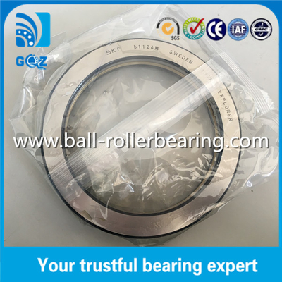 120mm Bore Hiệu suất tốt Động lực vòng bi cầu Lâu lưỡi kim loại SKF 51124M
