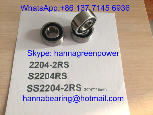 SS2204-2RS / S2204RS / 2204- TVH Thép không gỉ Xương đệm quả cầu tự sắp xếp với niêm phong cao su, 20*47*18mm