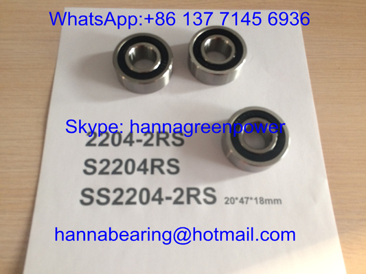 SS2204-2RS / S2204RS / 2204- TVH Thép không gỉ Xương đệm quả cầu tự sắp xếp với niêm phong cao su, 20*47*18mm