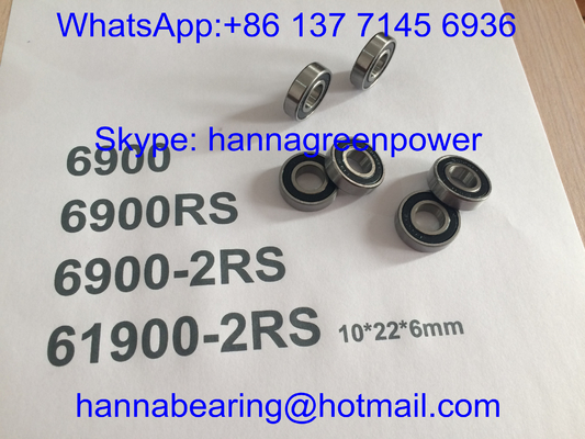 6900RS / 61900-2RS / 6900-2RS Gói ô tô, Gói rãnh sâu với niêm phong cao su