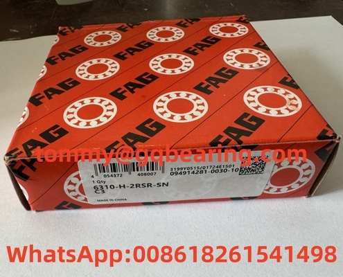 Thép tấm kim loại lồng FAG 6310-H-2RSR-SN-C3 Deep Groove Ball Bearings 50x110x27mm