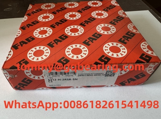 Thép tấm kim loại lồng FAG 6312-H-2RSR-SN-C3 Deep Groove Ball Bearings 60x130x31mm