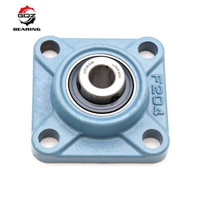 LEF209 2F Square 4-Bolt Flange Bearing Unit, Eccentric Collar Lock, Double 2F Flinger-Rubber Anti-Mud Seals