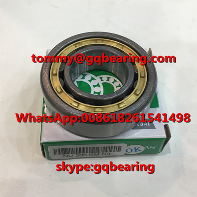 Gcr15 thép Vật liệu C3 ROLLWAY NU205EM NU205EMC3 Đơn hàng vòng bi hình trụ