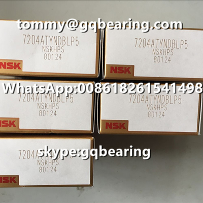 P5 Độ chính xác góc tiếp xúc 30 độ NSK 7204ATYNDBLP5 Vòng đệm bóng tiếp xúc góc