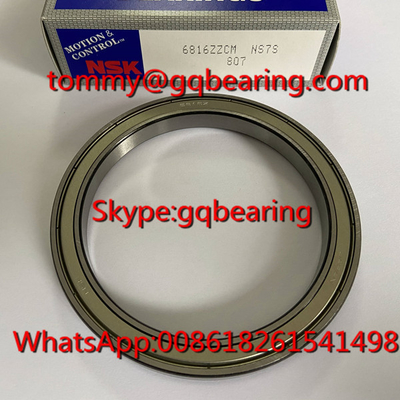 Nguồn gốc Nhật Bản Gcr15 Vật liệu thép NSK 6816ZZCM Tường mỏng, vòng bi đá sâu 80 x 100 x 10 mm