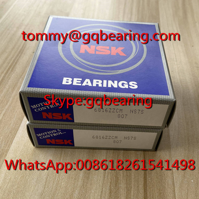 Nguồn gốc Nhật Bản Gcr15 Vật liệu thép NSK 6816ZZCM Tường mỏng, vòng bi đá sâu 80 x 100 x 10 mm